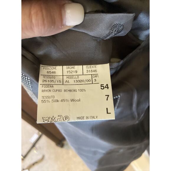 Canali Men’s Black White Dot Pattern Sport Coat Jacket Sz 44L/54L Double Vented - Picture 5 of 8